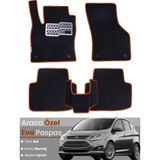 Guerrino Ford C-Max (2011-2024) Uyumlu Eva Paspas Tam Set–araca Özel,su Geçirmez,hızlı ve Kolay Montaj - Siyah - Kahverengi