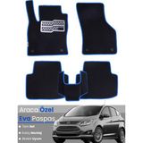 Guerrino Ford C-Max (2011-2024) Uyumlu Eva Paspas Tam Set–araca Özel,su Geçirmez,hızlı ve Kolay Montaj - Siyah - Mavi
