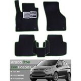 Guerrino Ford C-Max (2011-2024) Uyumlu Eva Paspas Tam Set–araca Özel,su Geçirmez,hızlı ve Kolay Montaj - Siyah - Yeşil