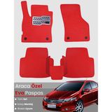 Guerrino Honda City (2008-2013) Uyumlu Eva Paspas Tam Set–araca Özel,su Geçirmez,kolay Montaj - Kırmızı