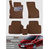 Guerrino Honda City (2008-2013) Uyumlu Eva Paspas Tam Set–araca Özel,su Geçirmez,kolay Montaj - Koyu Kahverengi
