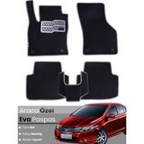 Guerrino Honda City (2008-2013) Uyumlu Eva Paspas Tam Set–araca Özel,su Geçirmez,kolay Montaj - Siyah - Gri