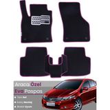 Guerrino Honda City (2008-2013) Uyumlu Eva Paspas Tam Set–araca Özel,su Geçirmez,kolay Montaj - Siyah - Pembe
