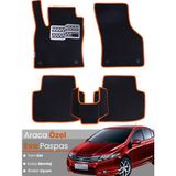Guerrino Honda City (2008-2013) Uyumlu Eva Paspas Tam Set–araca Özel,su Geçirmez,kolay Montaj - Siyah - Turuncu