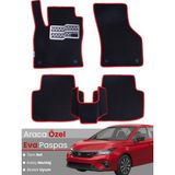 Guerrino Honda City (2019-2024) Uyumlu Eva Paspas Tam Set–araca Özel,su Geçirmez,kolay Montaj - Siyah - Kırmızı