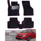 Guerrino Honda City (2019-2024) Uyumlu Eva Paspas Tam Set–araca Özel,su Geçirmez,kolay Montaj - Siyah - Pembe