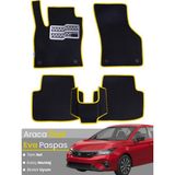 Guerrino Honda City (2019-2024) Uyumlu Eva Paspas Tam Set–araca Özel,su Geçirmez,kolay Montaj - Siyah - Sarı