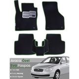 Guerrino Hyundai Accent Era (2005-2011) Uyumlu Eva Paspas Tam Set–araca Özel,kolay Montaj,su Geçirmez - Siyah - Yeşil