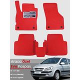 Guerrino Hyundai Getz (2002-2011) Uyumlu Eva Paspas Tam Set–araca Özel,kolay Montaj,su Geçirmez - Kırmızı