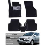 Guerrino Hyundai Getz (2002-2011) Uyumlu Eva Paspas Tam Set–araca Özel,kolay Montaj,su Geçirmez - Siyah - Gri