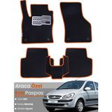 Guerrino Hyundai Getz (2002-2011) Uyumlu Eva Paspas Tam Set–araca Özel,kolay Montaj,su Geçirmez - Siyah - Turuncu