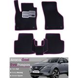 Guerrino Nissan Qashqai E-Power (2021-2024) Uyumlu Eva Paspas Tam Set–araca Özel Kesim,kaymaz,kolay Montaj - Siyah - Pembe