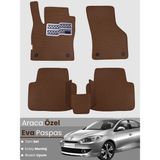 Guerrino Renault Fluence (2009-2014) Uyumlu Eva Paspas Tam Set–oto Paspas,araca Özel - Koyu Kahverengi