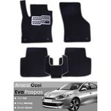 Guerrino Renault Fluence (2009-2014) Uyumlu Eva Paspas Tam Set–oto Paspas,araca Özel - Siyah - Gri