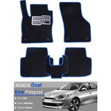 Guerrino Renault Fluence (2009-2014) Uyumlu Eva Paspas Tam Set–oto Paspas,araca Özel - Siyah - Mavi