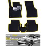 Guerrino Renault Fluence (2009-2014) Uyumlu Eva Paspas Tam Set–oto Paspas,araca Özel - Siyah - Sarı