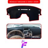 Guerrino Renault Megane 2 (2002–2009) Uyumlu Torpido Örtüsü | Çatlama ve Isıya Karşı Tam Koruma | A57 - Kırmızı