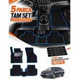 Guerrino Renault Megane 4-Sedan (2016-2026) Uyumlu Eva Oto Paspas Metal Topukluklu Havuzlu Siyah-Turkuaz