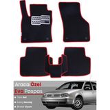 Guerrino Volkswagen Golf 4 (1997-2004) Uyumlu Eva Paspas Tam Set–oto Paspas,araca Özel,su Geçirmez - Siyah - Kırmızı