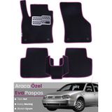 Guerrino Volkswagen Golf 4 (1997-2004) Uyumlu Eva Paspas Tam Set–oto Paspas,araca Özel,su Geçirmez - Siyah - Pembe