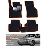 Guerrino Volkswagen Golf 4 (1997-2004) Uyumlu Eva Paspas Tam Set–oto Paspas,araca Özel,su Geçirmez - Siyah - Turuncu