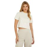Guess Adele Kadın Aktif Boxy Fit T-Shirt V2YI06K8HM0, Kahverengi, XL