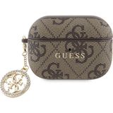 Guess Airpod Pro 2 Uyumlu Kılıf Guess Orjinal Lisanslı 4g Desenli Taşlı 4g Süs Zincirli Kahverengi