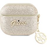 Guess Airpods 3. Nesil Uyumlu Kılıf Guess Glitter 4g Charm Exclusive Tasarım - Gold