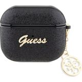 Guess Airpods 3. Nesil Uyumlu Kılıf Guess Glitter 4g Charm Exclusive Tasarım - Siyah