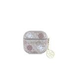 Guess Airpods 4 Kılıf Lisanslı Metal Zincirli 4g Desenli Yazı Logolu Peony Kılıf Pembe
