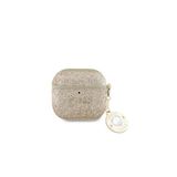 Guess Airpods 4 Uyumlu Kılıf Lisanslı Glitter Elmas Kalp Zincirli Kılıf Gold