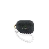 Guess Airpods Pro 3 Uyumlu 4g Siyah Desenli Taşlı Zincirli Kulaklık Kılıfı