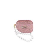 Guess Airpods Pro 3 Uyumlu Glitter Pembe İnci Askılı Kulaklık Kılıfı