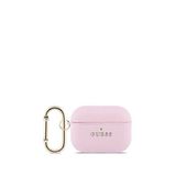 Guess Airpods Pro 3 Uyumlu Pu Pembe Deri Anahtarlıklı Kulaklık Kılıfı