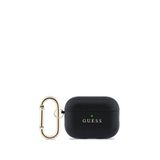 Guess Airpods Pro 3 Uyumlu Pu Siyah Deri Anahtarlıklı Kulaklık Kılıfı