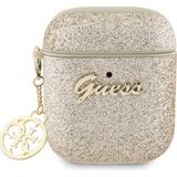 Guess Airpods Uyumlu Kılıf Guess Glitter 4g Charm Exclusive Tasarım - Gold