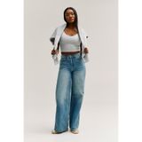 Guess Alba Rhinestones Loose Fit Kadın Jean Pantolon, Mavi, 32/30 Beden