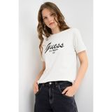 Guess Andrea Cn Ss T-Shırt Athleisure Kadın T-shirt V6GI16K2983-G056 Beyaz