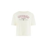 Guess Arianna Aktif Boxy Fit T-Shirt, S, V6GI04K2965-G047, Krem, Kadın