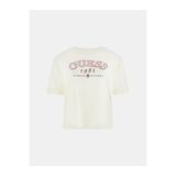 Guess Arianna Kadın Aktif Boxy Fit T-Shirt, Krem, M Beden