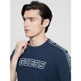 Guess Arlo Erkek Aktif Regular Fit T-shirt Z4GI18J1314, Mavi, L