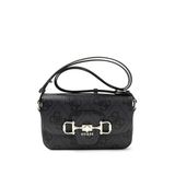 GUESS Askılı Çanta Omuz Çantası Janie Logo Convertible Xbody Flap Coal Logo Koyu Gri