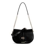 GUESS Bayan Carrie Flap Omuz Çantası Çantaları, Siyah / beyaz, One Size, Çantalar