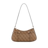 GUESS Bayan LEONA LOGO OMUZ ÇANTA Çanta, Latte Logosu, One Size, Leona Logo Omuz Çantası