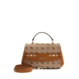 GUESS Bayan Melinda Logo Üst Kolu Flap Çanta, Latte Logosu, One Size, Çantalar