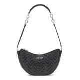 GUESS Bayan Melisandra Üst Zip Omuz Çantası, Siyah/beyaz, One Size, Melisandra Üst Fermuar Omuz