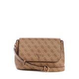 GUESS Bayan Meridian II Flap Crossbody Çanta, Latte Logosu, One Size, Meridyen II Flap Çapraz Gövde