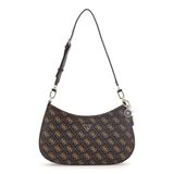 GUESS Bayan Noelle II Üst Zip Omuz Çantası, Kahverengi Logo, One Size, Noelle II Üst Fermuarlı Omuz
