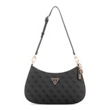 GUESS Bayan Noelle II Üst Zip Omuz Çantası, Kömür Logosu, One Size, Noelle II Üst Fermuarlı Omuz