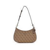 GUESS Bayan Noelle II Üst Zip Omuz Çantası, Latte Logosu/Kahverengi, One Size, Noelle II Üst Fermuarlı Omuz